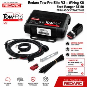 REDARC Tow-Pro Elite V3 brake controller with wiring kit for Ford Ranger and Everest